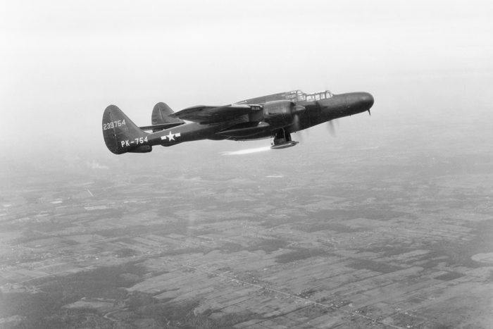 Space History Photo: P-61 Flight Testing Ramjet Engine